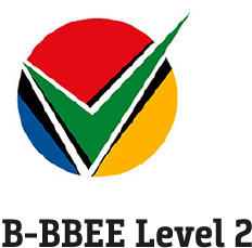 B-BBEE Level 2 certification badge indicating South African compliance rating