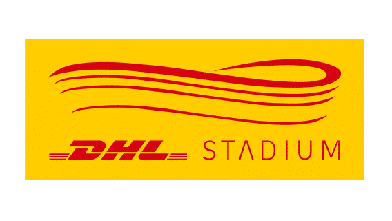DHL Stadium logo representing sports and events client