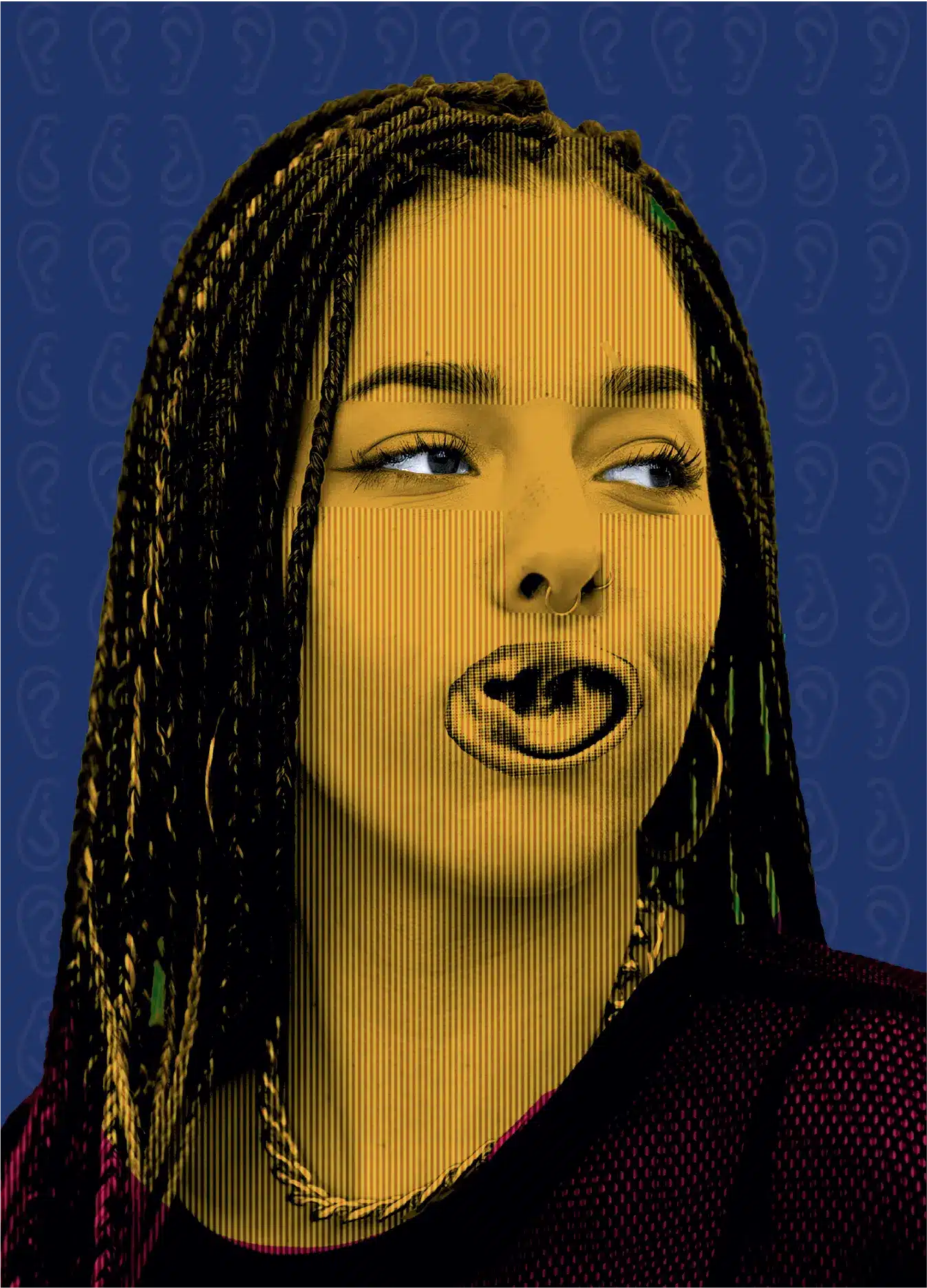 Stylised portrait representing identity and creative brand expression in communications